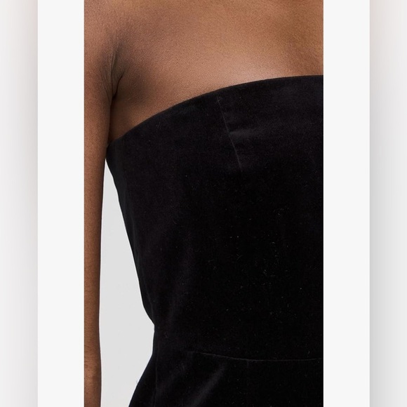 Theory strapless Black stretch cotton mini Dress size 0 - Picture 3 of 8